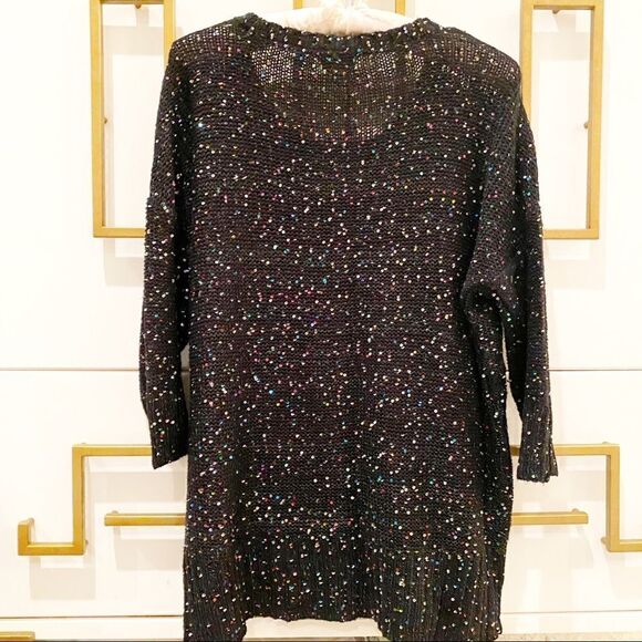 Jaclyn Smith Black Sweater Colored Sequins Large - Picture 7 of 8